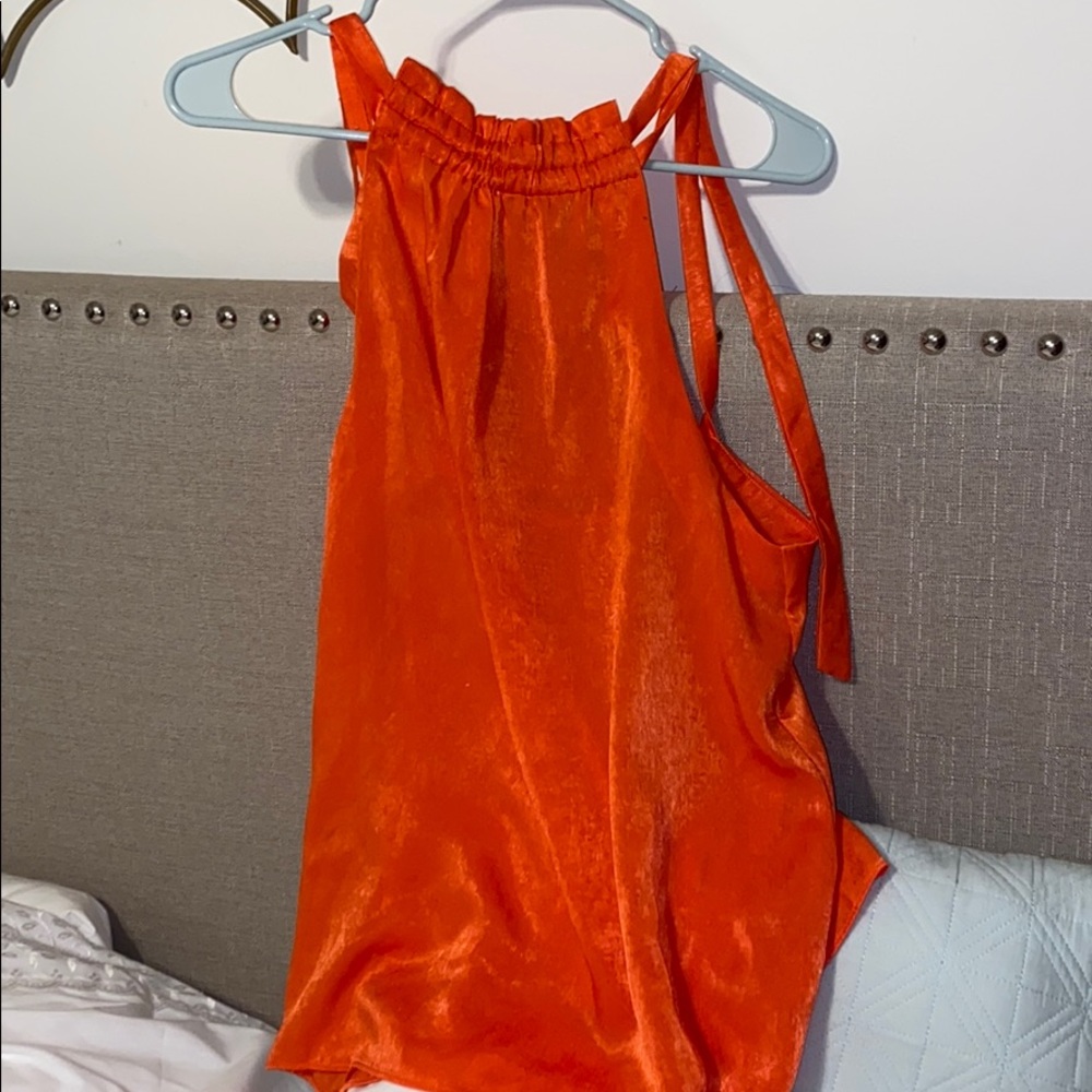 silk orange top